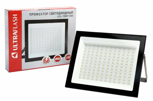 Прожектор светодиодный 150Вт LED SMD LFL-15001 C02 черный (230В, 6500К ) Ultraflash