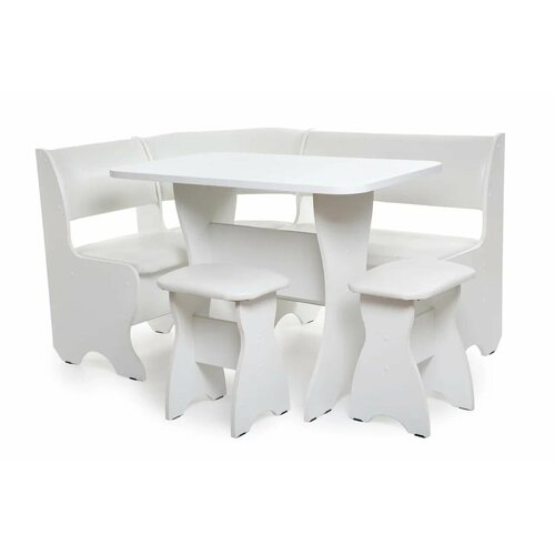 Кухонный уголок Betel тюльпан Однотон Белый/Б. милк