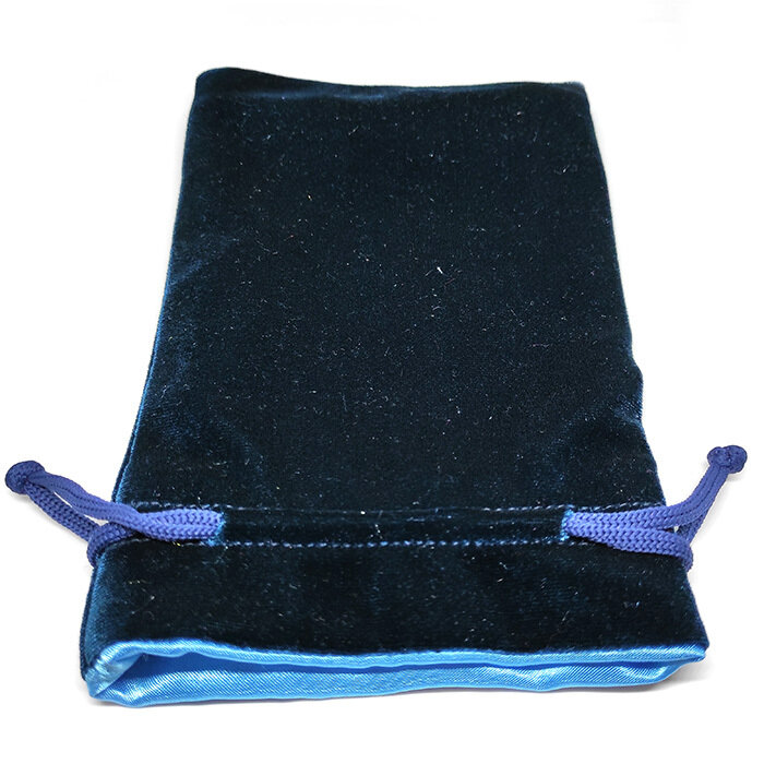 Мешочек для хранения "Макси", темно-бирюзовый с голубой подкладкой, бархат, 12 на 18,5 см