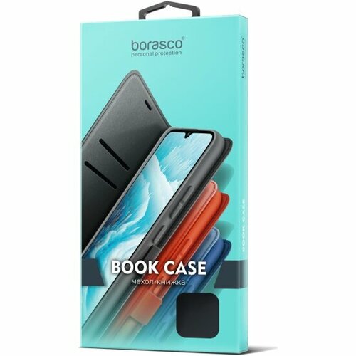 Чехол-книжка Borasco для Realme C33, зеленый опал чехол borasco microfiber case для realme c35 зеленый опал