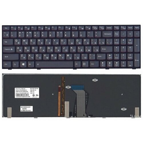 Клавиатура для ноутбука Lenovo IdeaPad Y500, Y510p, Y590 черная, с рамкой, с подсветкой клавиатура для ноутбука lenovo ideapad y500 series с подсветкой pn y590 ru hmb3354tla12 25205419