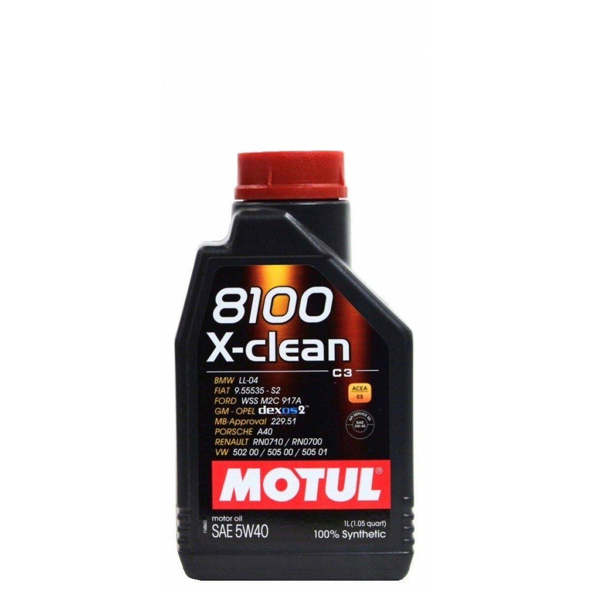 Моторное масло Motul 8100 X-clean 5W-40, синтетическое, 1 л .