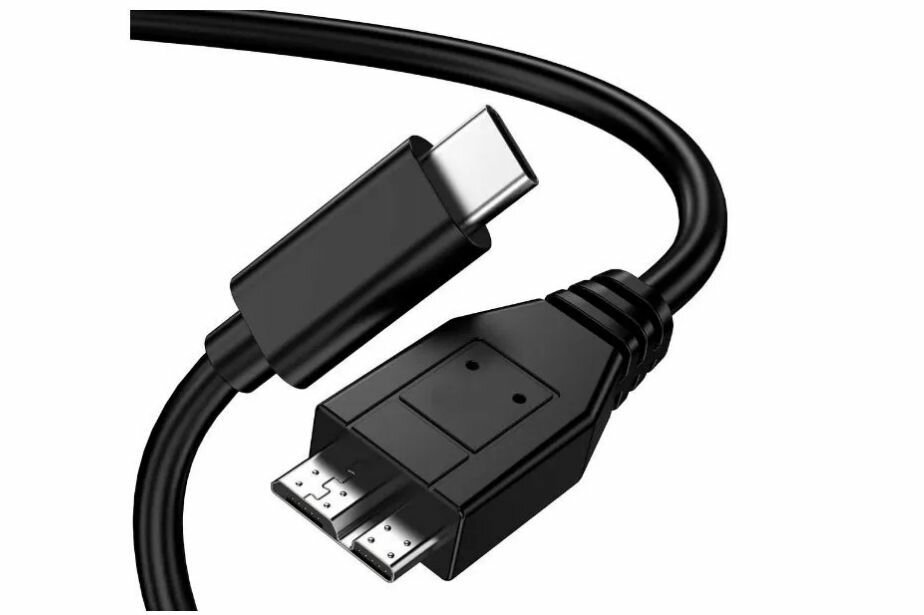 Кабель USB-C - micro USB 3.0 тип B для портативных внешних дисков, 0.35 метр — фото 1