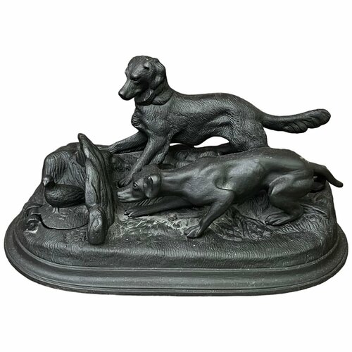 фото Чугунная статуэтка-чернильница "собаки на стойке" 1960 г. автор п. в. серегин, касли, ссср