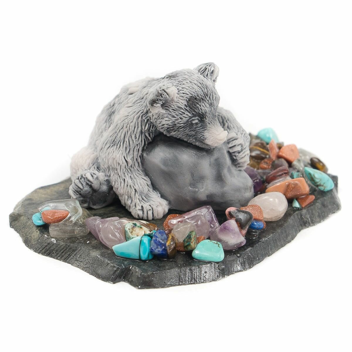 Сувенир "Медвежонок с камнем" из мрамолита 117060