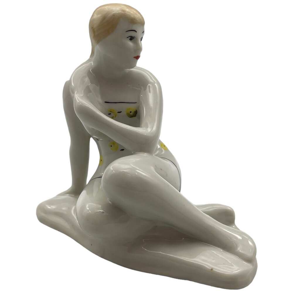 фото Фарфоровая статуэтка "Купальщица", 1950-1960 гг, Сысерть, СССР (2)