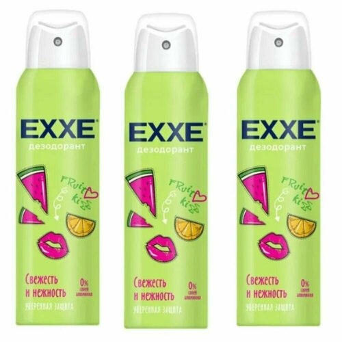 Еххе Дезодорант Fruit kiss женский Свежесть и нежность 150 мл 3 шт эксе exxe fruit kiss дезодорант спрей для тела женский свежесть и нежность 150 мл