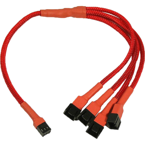 Разветвитель 3-pin - 4x 3-pin, Nanoxia Red (NX34A30R)