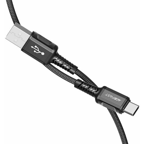 Кабель USB - USB Type-C, 1.2м, ACEFAST C1-04 Black (AF-C1-04-BK) аудио переходник type c af jack3 5 af acefast c1 07