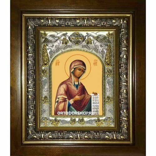 Икона Божья Матерь Деисусная, 14x18 см, в деревянном киоте 20х24 см, арт вк-2745