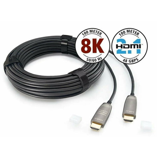 HDMI-кабель Eagle Cable Profi HDMI 2.1 LWL, 2 m, 313245002 кабель hdmi hdmi оптоволоконные eagle cable 313245002 deluxe high speed hdmi 2 1 2 0m