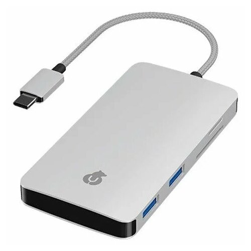 Адаптер мультипортовый uBear Link USB-C Hub 7 в 1 (HB01SL01-TC), серебристый