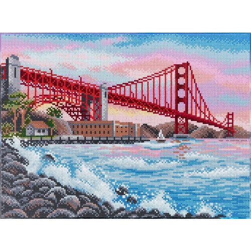 Алмазная мозаика Мост Сан-Франциско 40x30 см.