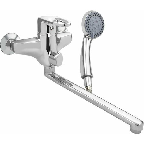 BIANCO - Смеситель в ванную шаровый длинный излив c дивертором на корпусе 4050₽