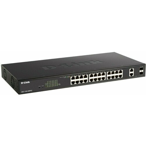 Коммутатор (свитч) D-Link DGS-1100-26MPV2 (DGS-1100-26MPV2/A3A) ieee802 3af at poe 10 100 1000base t to minigbic sfp converter