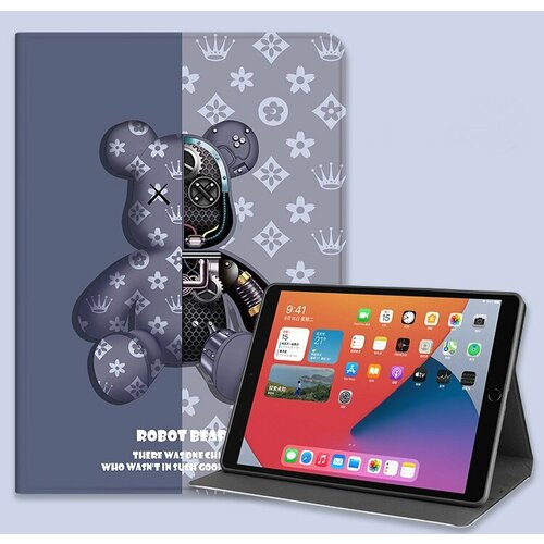 Защитный чехол MyPads для планшета Huawei MatePad WiFi/ LTE 10.4 (BAH4-W09 / L09) 2022 из эко-кожи с рисунком тематика Мишка Kaws, серый