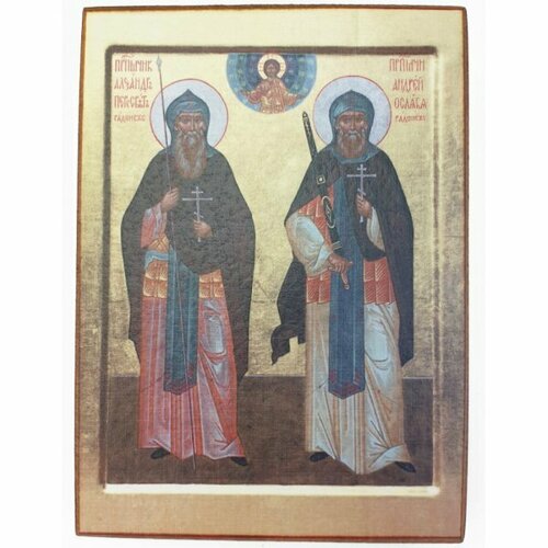 Икона Александр Пересвет и Андрей Ослябля (копия старинной), арт STO-652