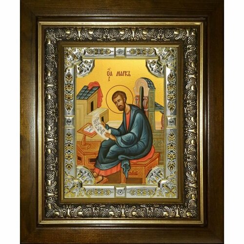 Икона Марк апостол, 18x24 см, со стразами, в деревянном киоте, арт вк-3504