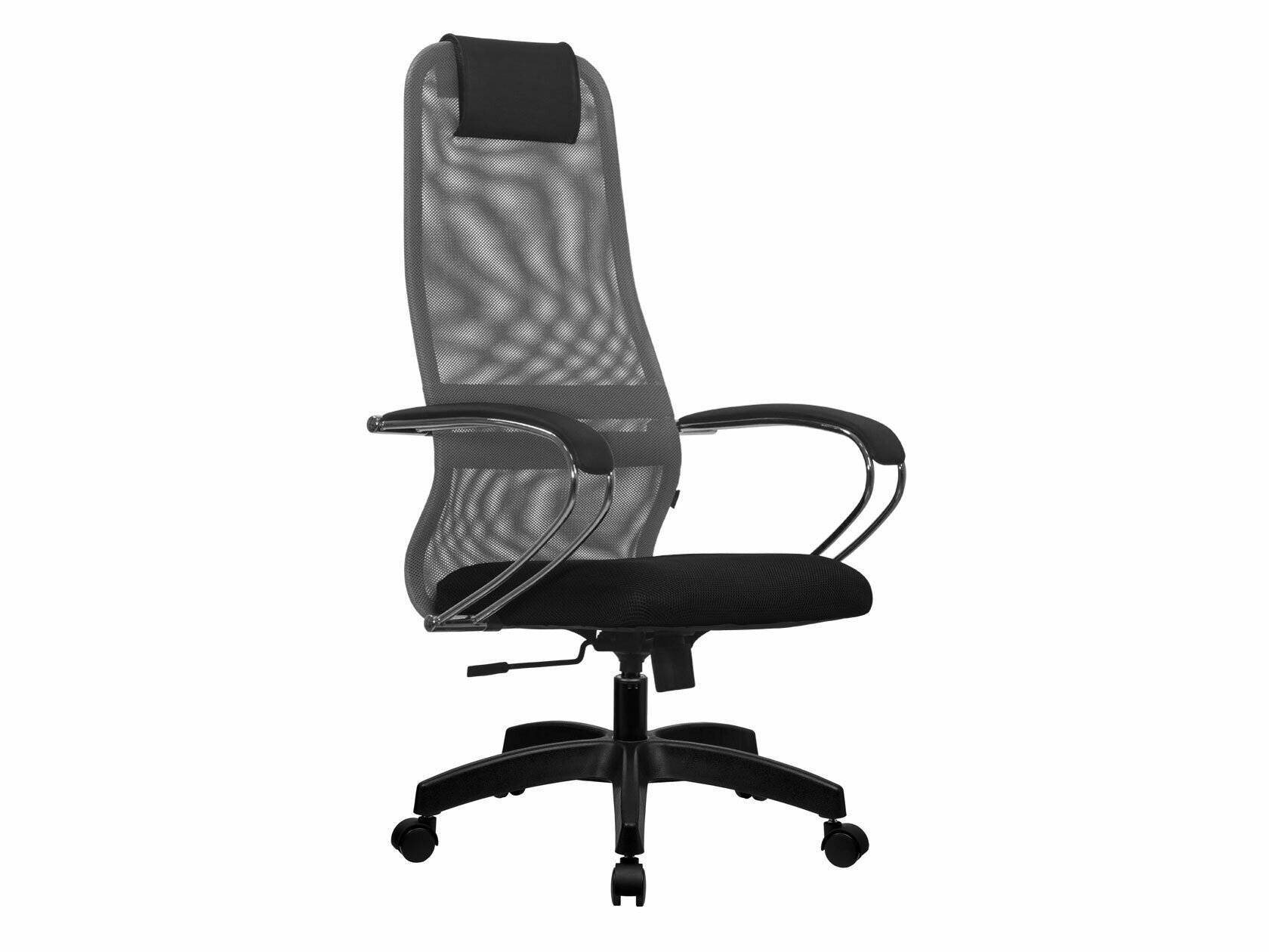 Кресло руководителя Метта SU-B-8/подл.131/осн.001 Черный ткань / Светло-серый сетка