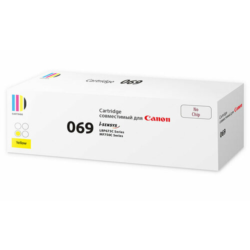 Картридж 069 (5091C002) для Canon, желтый (без чипа) картридж 069 5093c002 для canon голубой без чипа