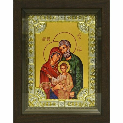 Икона Святое Семейство, 18x24 см, со стразами, в деревянном киоте, арт вк-5583