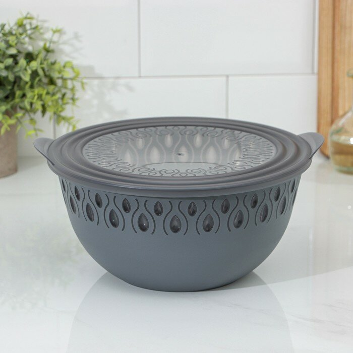 фото Миска с крышкой 3л 26,5х24х11,5см