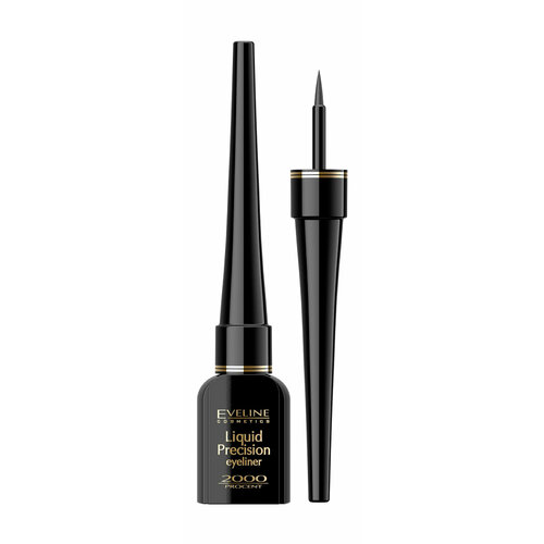 EVELINE Подводка для глаз Liquid Precision Liner 2000 Procent водостойкая, 4 мл, Black