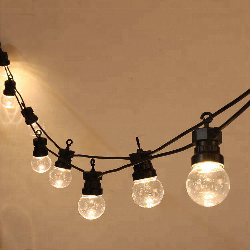 фото Уличная гирлянда Лофт, черный каучук, 20 прозрачных ламп х 5 LED, влагостойкая IP44 331-357