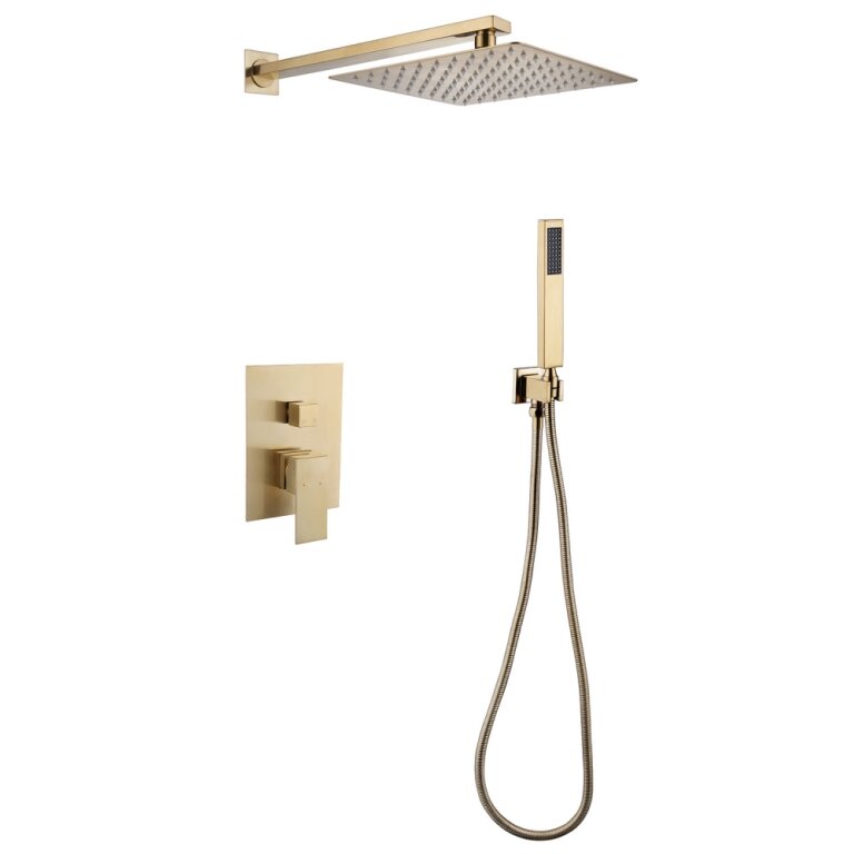 фото Душевая система ABBER Daheim AF8219G скрытого монтажа без излива, золото матовое