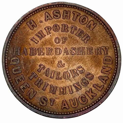 Новая Зеландия токен 1 пенни 1863 г. (Х. Эштон) (2) австралия токен 1 пенни 1863 г фарлейн