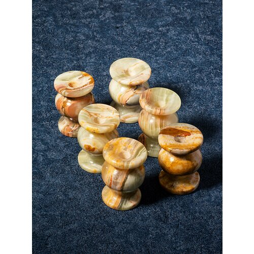 Подсвечник декоративный из оникса. Набор из 6 штук