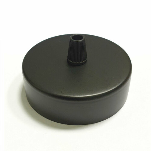Потолочная чашка для светильника с пластиковым зажимом для провода цвет черный 80 мм