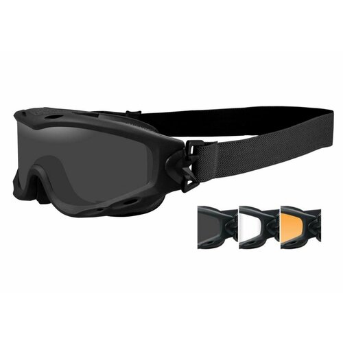 Очки тактические Wiley X Spear Goggles / Дымчато-серая+прозрачная+светло-рыжая линзы / Черная матовая
