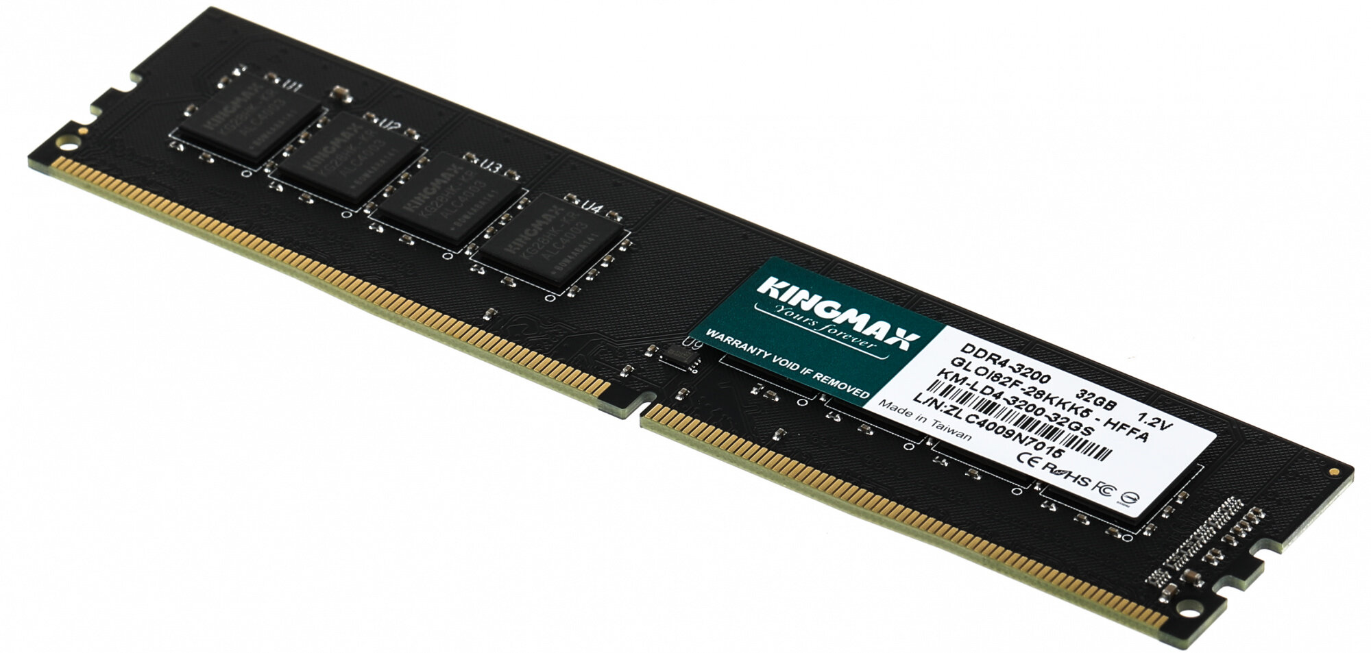 Память Dimm DDR4 32Gb 3200MHz Kingmax Km-ld4-3200-32gs RTL PC4-25600 CL22 288-pin 1.2В Ret