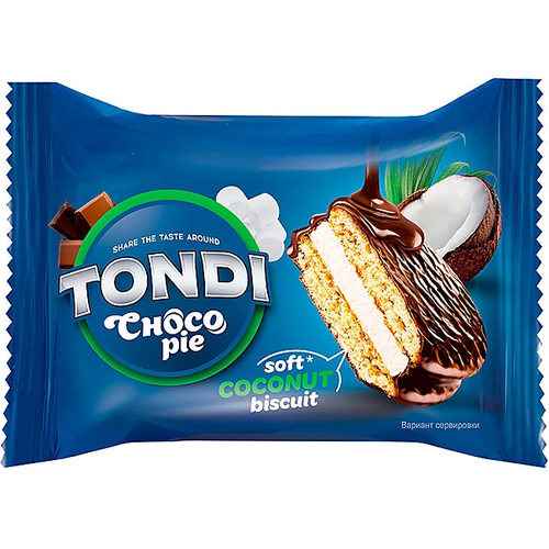 Tondi, печенье choco Pie, кокосовый (коробка 2,13 кг)