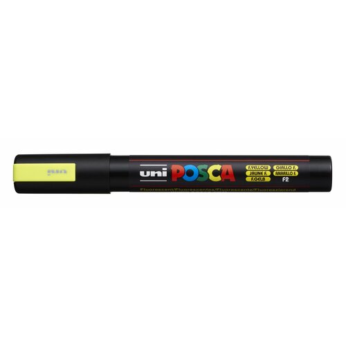 маркер акриловый uni posca pc 5m флуоресцентно жёлтый 1 8 2 5 мм круглый Маркер акриловый UNI POSCA PC-5M, флуоресцентно-жёлтый, 1.8 - 2.5 мм, круглый