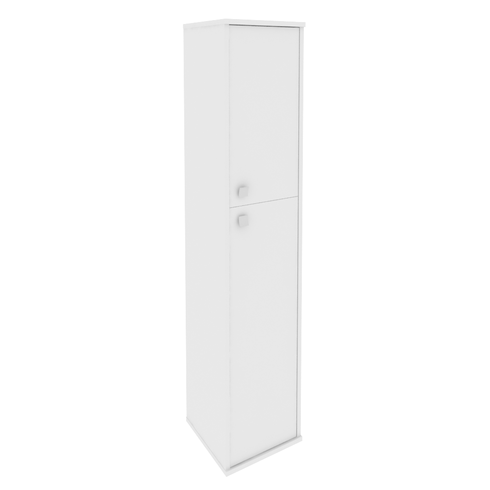 Шкаф для документов высокий узкий правый (1 средняя дверь ЛДСП, 1 низкая дверь ЛДСП) Style Riva Л. СУ-1.8Пр Белый 412х410х1980