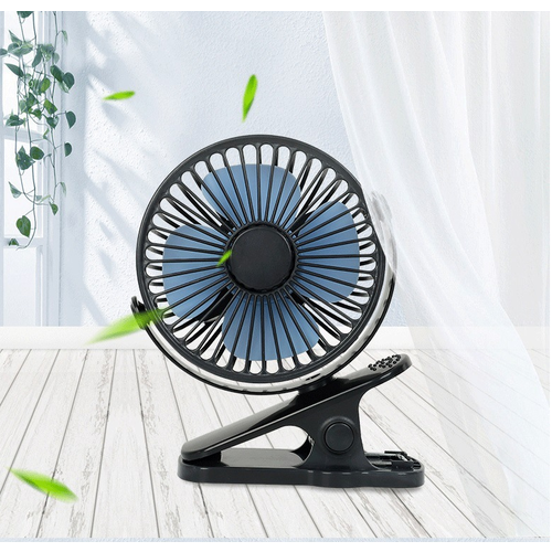 Мини-вентилятор MyPads компактный переносной с прищепкой мощный поток воздуха для дома офиса машины в детскую переносной на коляску черный