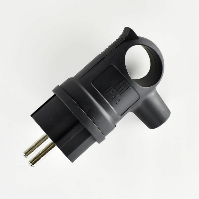 Вилка 16А 2P+PE 220-240В IP44 с ручкой каучук LEZARD 106-0400-0109/109