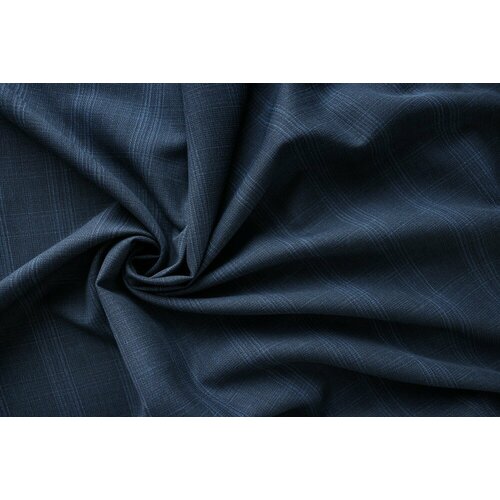 Ткань сине-голубая костюмная шерсть в клетку ткань костюмная ткань chanel бело сине голубая крупная ломаная клетка ш146см 0 5 м