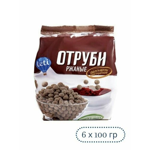 Leti Отруби ржаные 6 шт по 100 гр