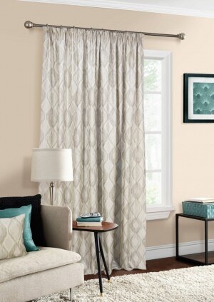 Штора на тесьме Allegro 270x200 см жаккард бежевый Kauffort