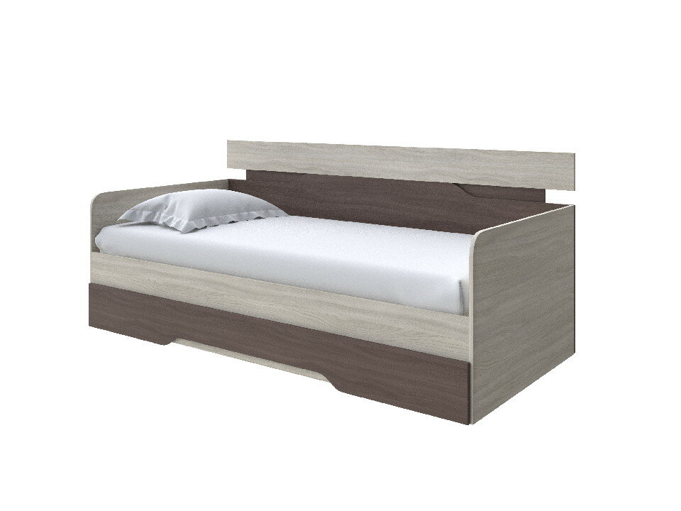 фото Без бренда Кровать-Софа Milton (ЛДСП Ясень Шимо Светлый/Ясень Шимо Темный) 90x200