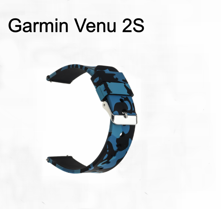 Сменный силиконовый ремешок браслет MyPads для умных смарт-часов Garmin Venu 2S с функцией быстрой замены быстросъемный камуфляж