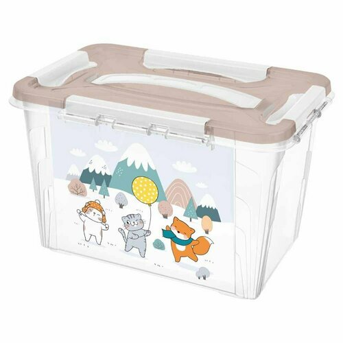 Ящик универсальный с декором 290х190х180 мм, 6,65 л. Белый Пластишка 431325016