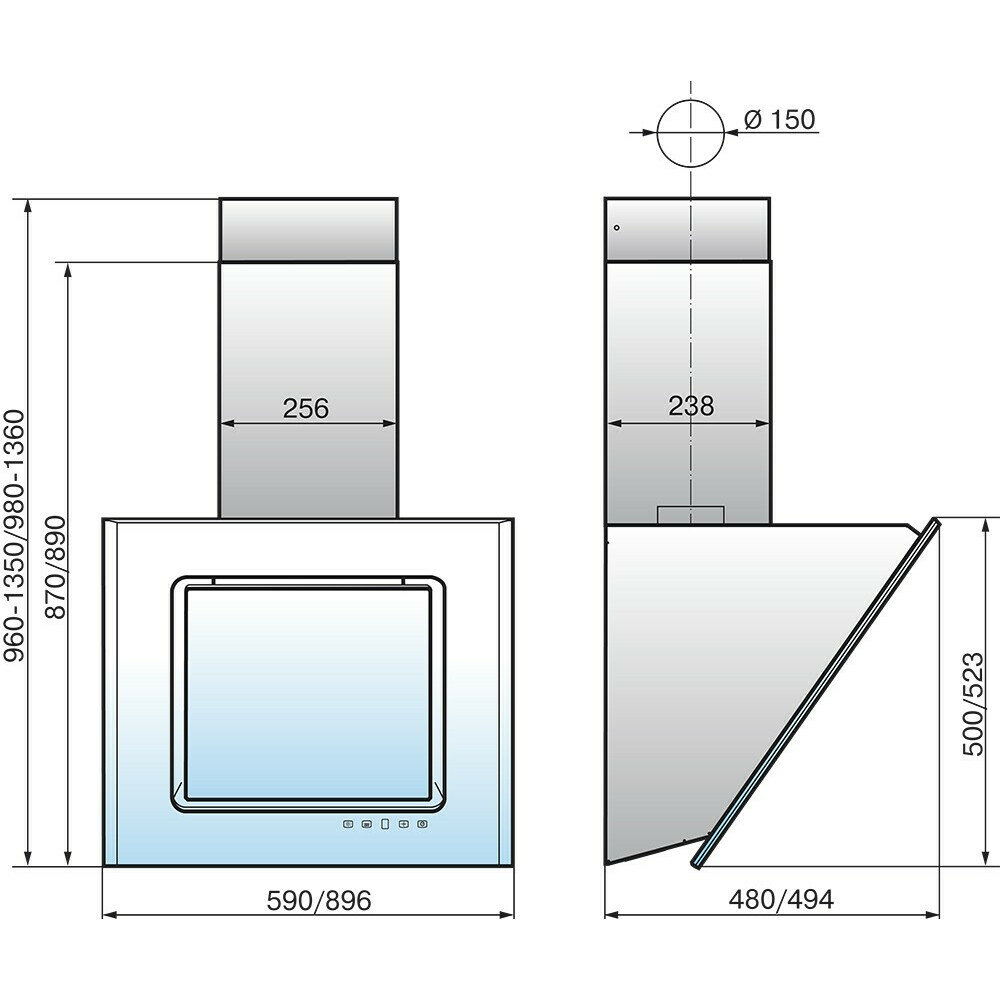 Вытяжка Elikor Оникс 90П-1000-Е4Д White (934315) - фотография № 2