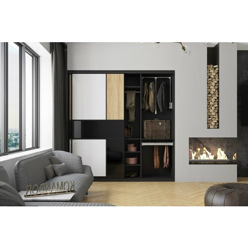 Встроенный 2-дверный шкаф-купе из ЛДСП без зеркала