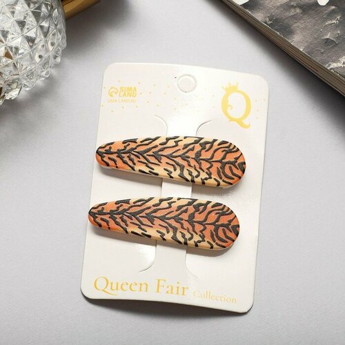 Queen fair Невидимка для волос Паула (набор 2 шт) тигр, 5 см