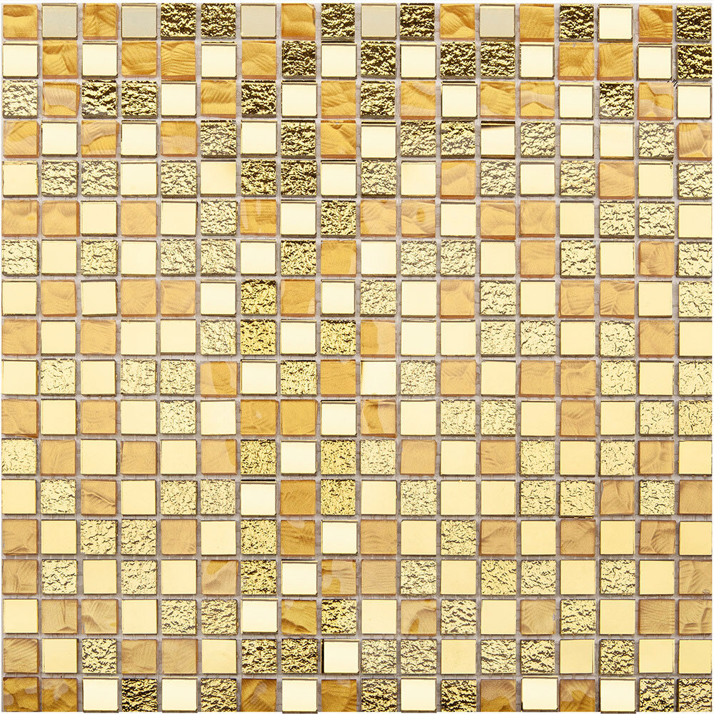 Стеклянная мозаика StarMosaic Metal золотая 30x30 см