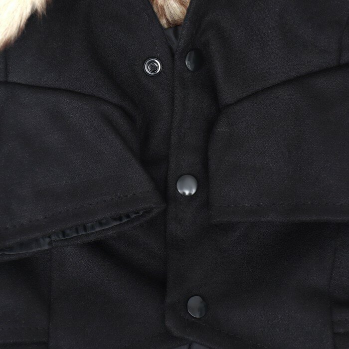 Пальто для собак, размер M (ДС 30, ОГ 44-45, ОШ 29-30 см), чёрное - фотография № 10